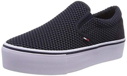 Tommy Hilfiger Wmn Slipon Textile City Sneaker, Zapatillas Mujer, Azul (Midnight 403), 40 EU