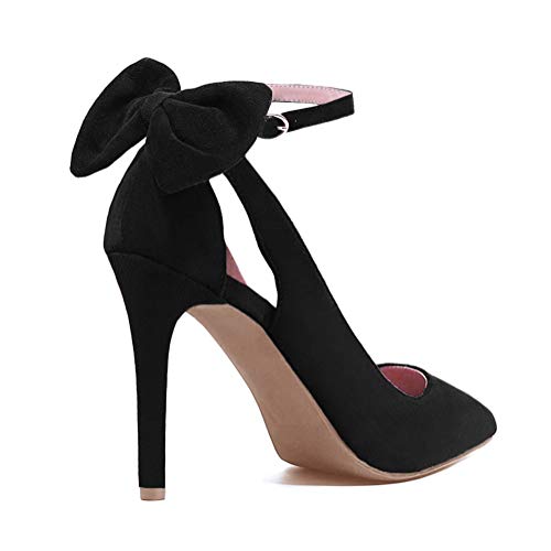 Tomwell Sandalias Mujer Arco Tacón Alto Zapatos Apuntado Zapatos Boda Fiesta Zapatos Negro 34 EU