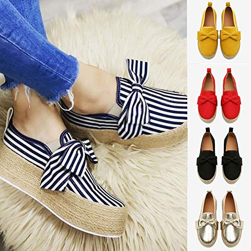 TOPCL Zapatos casuales de plataforma para mujer, alpargatas de ante sin cordones mocasines cómodos zapatos de tacón plano