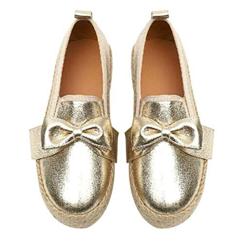 TOPCL Zapatos casuales de plataforma para mujer, alpargatas de ante sin cordones mocasines cómodos zapatos de tacón plano
