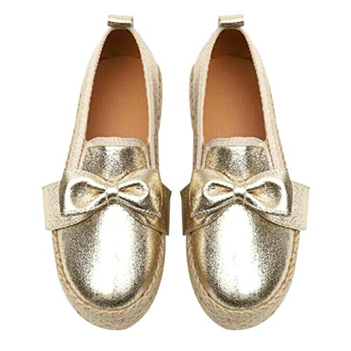 TOPCL Zapatos casuales de plataforma para mujer, alpargatas de ante sin cordones mocasines cómodos zapatos de tacón plano