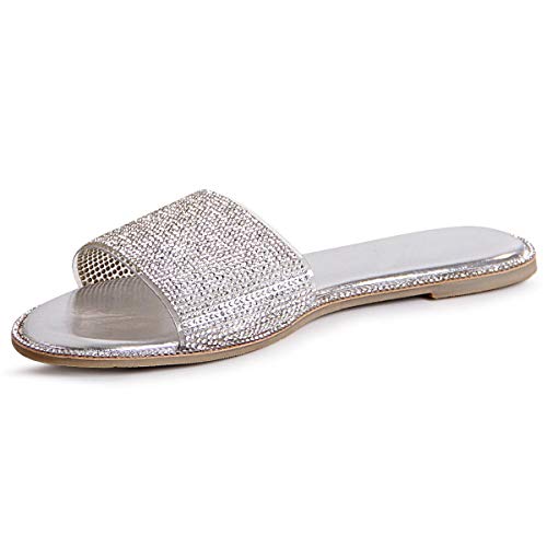 topschuhe24 Mujer Sandalias, Color:Plata, Número de Zapato:41 EU
