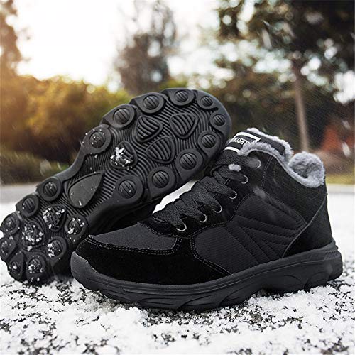 TORISKY Hombre Mujer Botas de Nieve Invierno Aire Libre Zapatos Impermeable Antideslizante Calientes Botines Planas 36-46EU(6919-BK37)