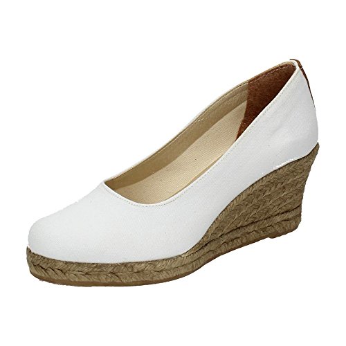 TORRES 4012 Zapatos CUÑA Esparto Mujer Alpargatas Blanco 35