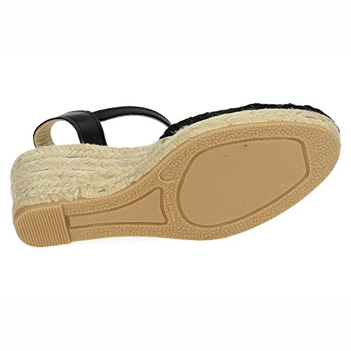 TORRES 5004 Zapatilla DE Encaje Mujer Alpargatas Negro 37