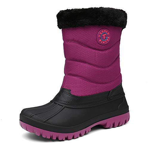 TQGOLD Botas de Nieve para Mujer Botas de Invierno Calentar Forrada Botas de Esqui Impermeables Al Aire Libre Anti Deslizante Botas de Senderismo(Rojo,41 EU)