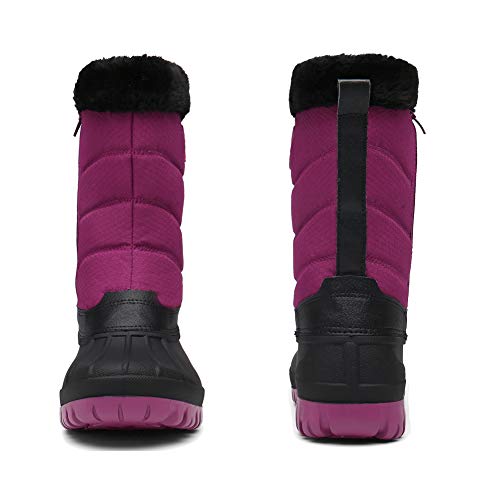 TQGOLD Botas de Nieve para Mujer Botas de Invierno Calentar Forrada Botas de Esqui Impermeables Al Aire Libre Anti Deslizante Botas de Senderismo(Rojo,41 EU)