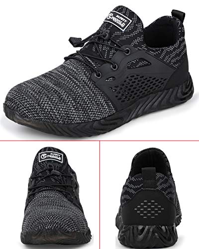 TQGOLD - Zapatos de seguridad para hombre y mujer S3 de verano, zapatos de trabajo con punta de acero, muy ligeros Size: 45 EU