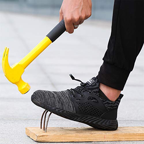 TQGOLD - Zapatos de seguridad para hombre y mujer S3 de verano, zapatos de trabajo con punta de acero, muy ligeros Size: 45 EU