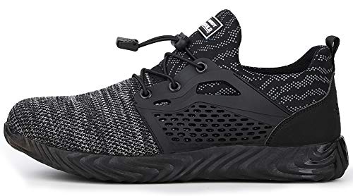 TQGOLD - Zapatos de seguridad para hombre y mujer S3 de verano, zapatos de trabajo con punta de acero, muy ligeros Size: 45 EU
