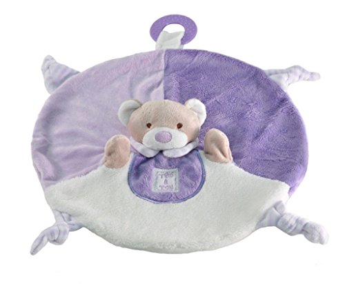 Tris & Ton Pack Regalo recién Nacido Peluche portachupete, Peluche y doudou. Cesta Original niño niña (trisyton) (Blanco-Morado)