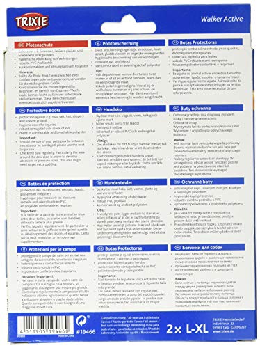 TRIXIE 2 Botas Protectoras Walker Active, Extra, L-XL, Negro, Perro