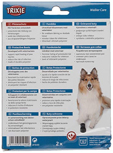 TRIXIE 2 Botas Protectoras Walker, Neopreno, Perros, XXXL, Negro, Perro