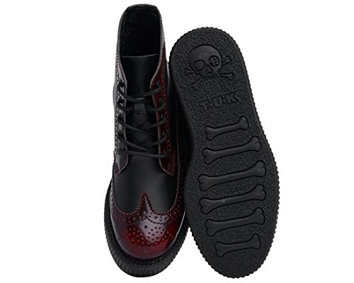 TUK AV9062 T.U.K. Zapatos de Cuero Rojo Burdeos Negro Creepers Botas Unisex (36)