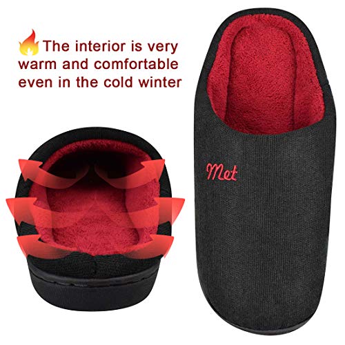 Tuopuda Hombres y Damas Caliente Zapatillas de Espuma de Memoria Zapatillas de Casa Zapatillas Mocasín con Forro Polar Zapatos de Interior Antideslizantes para Exteriores