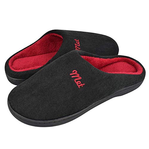 Tuopuda Hombres y Damas Caliente Zapatillas de Espuma de Memoria Zapatillas de Casa Zapatillas Mocasín con Forro Polar Zapatos de Interior Antideslizantes para Exteriores