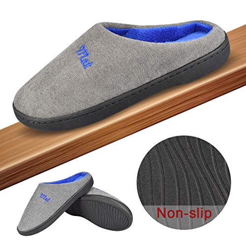Tuopuda Hombres y Damas Caliente Zapatillas de Espuma de Memoria Zapatillas de Casa Zapatillas Mocasín con Forro Polar Zapatos de Interior Antideslizantes para Exteriores