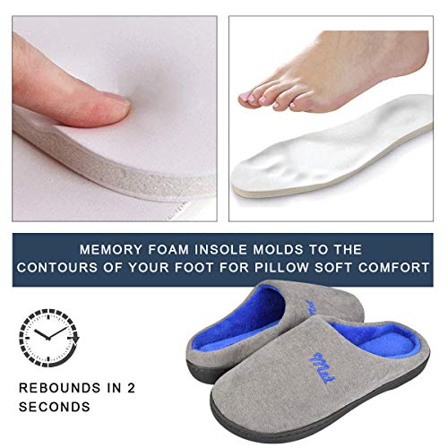 Tuopuda Hombres y Damas Caliente Zapatillas de Espuma de Memoria Zapatillas de Casa Zapatillas Mocasín con Forro Polar Zapatos de Interior Antideslizantes para Exteriores