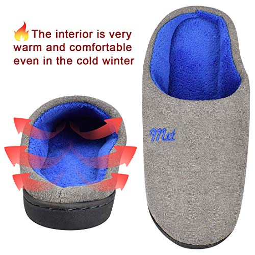 Tuopuda Hombres y Damas Caliente Zapatillas de Espuma de Memoria Zapatillas de Casa Zapatillas Mocasín con Forro Polar Zapatos de Interior Antideslizantes para Exteriores