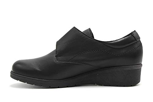 tupie - Zapato Abotinado de Velcro, con cuña y Plataforma. Suela de Goma, para: Mujer Color: Negro Talla:38
