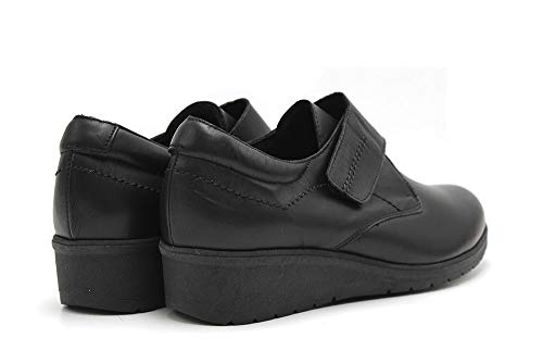 tupie - Zapato Abotinado de Velcro, con cuña y Plataforma. Suela de Goma, para: Mujer Color: Negro Talla:38