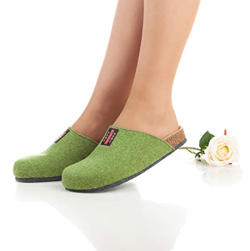 Tweed Bio Zapatillas de casa Zapatillas de fieltro con ABS – plantilla y suela de fieltro unisex adulto tamaños 36 – 48, color, talla 39 1/3 EU