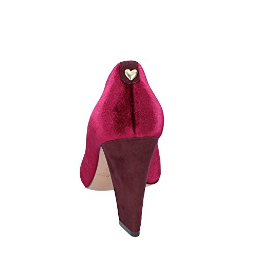 Twin-Set Zapatos de salón Mujer Terciopelo borgoña 35 EU