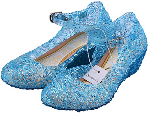 Tyidalin Niña Bailarina Zapatos de Tacón Disfraz de Princesa Zapatilla de Ballet para 3 a 12 Años Azul EU28