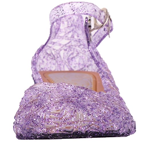 Tyidalin Niña Bailarina Zapatos de Tacón Disfraz de Princesa Zapatilla de Ballet para 3 a 12 Años EU28-33(Color: Púrpura,Gold,Plata)