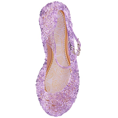 Tyidalin Niña Bailarina Zapatos de Tacón Disfraz de Princesa Zapatilla de Ballet para 3 a 12 Años EU28-33(Color: Púrpura,Gold,Plata)