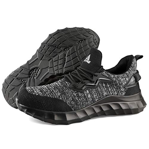 Ucayali Botas de Seguridad Hombre Zapatos de Seguridad con Puntera de Acero Negro 43