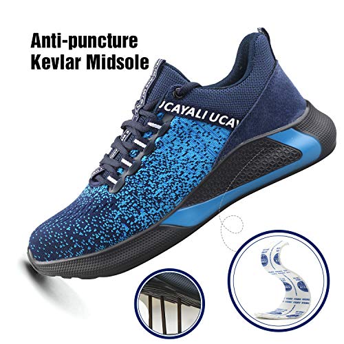 UCAYALI Zapatillas de Seguridad Hombre Zapatos de Trabajo Mujer Zapatos de Seguridad Deportivos Ligero Zapatillas con Punta de Acero Azul Gr.41