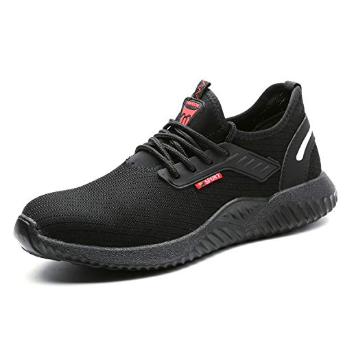 UCAYALI Zapatos de Seguridad con Punta de Acero para Hombre Zapatillas de Trabajo Puntera Reforzada Calzado de Protección Industria Construcción - Cómodos Ligeros y Antideslizantes(Negro, 47)