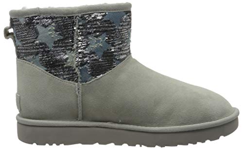 UGG Australia Classic Mini Sequin Stars, Bota Mujer, Grey Violet, 36 EU