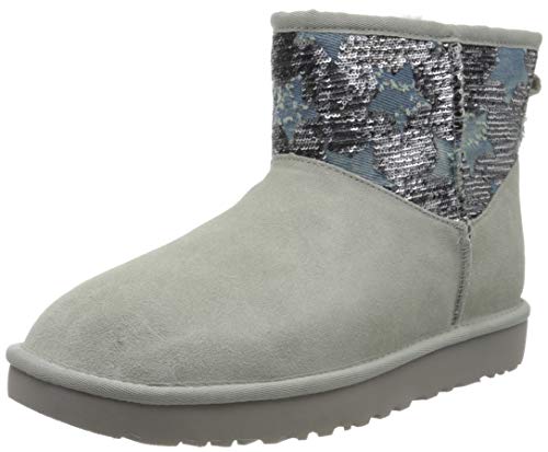 UGG Australia Classic Mini Sequin Stars, Bota Mujer, Grey Violet, 40 EU