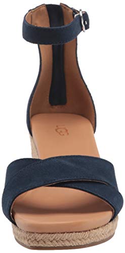 UGG Eugenia, Sandalias con cuña Mujer, Azul Marino (Navy Suede), 38 EU