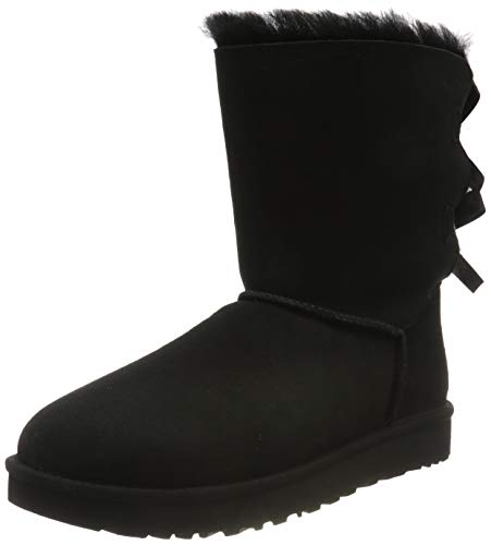 UGG Female Bailey Bow II Classic Boot, Black, 38 EU