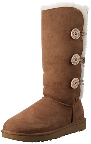 UGG Female Bailey Button Triplet II Classic Boot, Chestnut, 8 (UK)