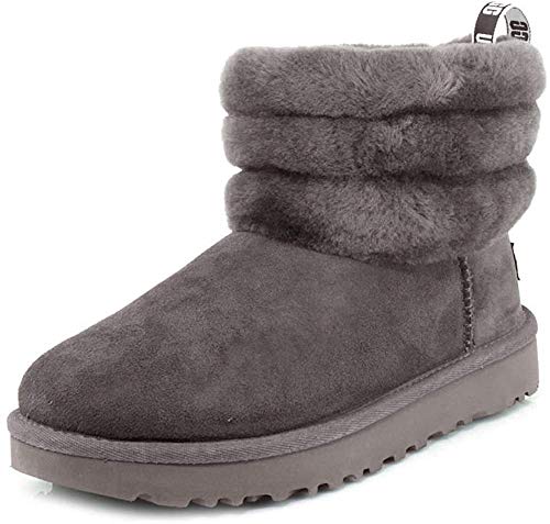 UGG Female Fluff Mini Quilted Classic Boot, Charcoal, 5 (UK)