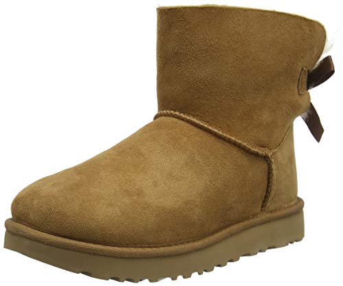 UGG Female Mini Bailey Bow II Classic Boot, Chestnut, 8 (UK)