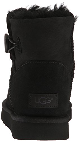 UGG Female Mini Bailey Button II Classic Boot, Black, 6 (UK)