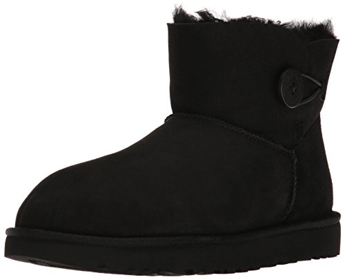 UGG Female Mini Bailey Button II Classic Boot, Black, 6 (UK)