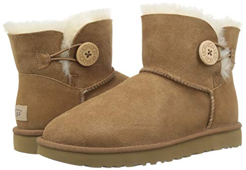 UGG Female Mini Bailey Button II Classic Boot, Chestnut, 9 (UK)