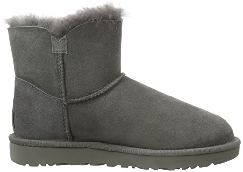 UGG Female Mini Bailey Button II Classic Boot, Grey, 8 (UK)