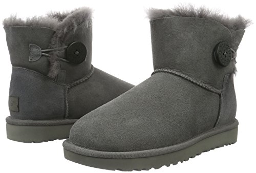 UGG Female Mini Bailey Button II Classic Boot, Grey, 9 (UK)