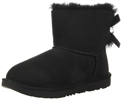 UGG Mini Bailey Bow II, Bota sin Cordones Niñas, Black, 28 EU