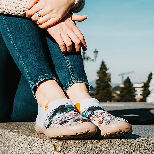 UIN Estilo Español Mocasín de Mujer Verano,Mocasín de Comodas Casual Diseñado Holgazán de Mujer Zapatos Comodos de Zapatos Mujer Lona 42