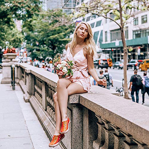 UIN Slip-On para Mujeres Mocasines de Cuero Zapatos Planos para Mujer Cómodo Mocasines Vintage Patrón Al Aire Libre Casual Zapatos para Caminar Wandering Girls 41