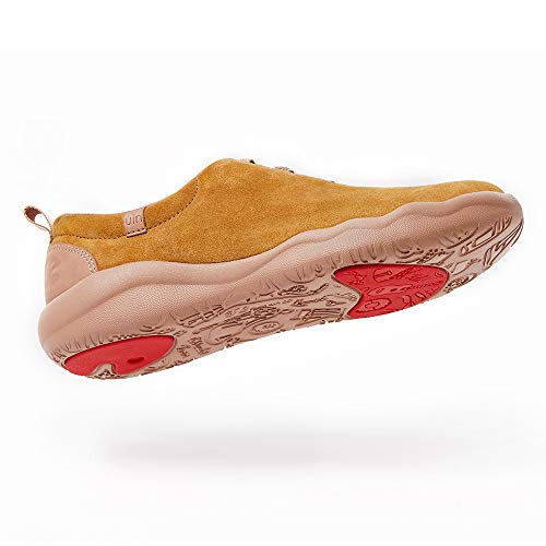 UIN Zapatillas de Deporte de Moda para Mujer Zapatillas de Lona pintadas sin Cordones Zapatos de Viaje para Mujer Segovia Zapatos con Cordones de Ante de Vaca Caqui (39)