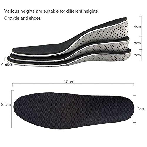 Umiwe Plantillas Elevadoras Alzas, Plantillas Invisibles Con Alzas De Dos Capas, Para Hombre Y Mujer, Plantillas De Aumento De Altura, Amortiguador De Choque EláStico, Unisexo (3 cm / 1.2 pulgadas)